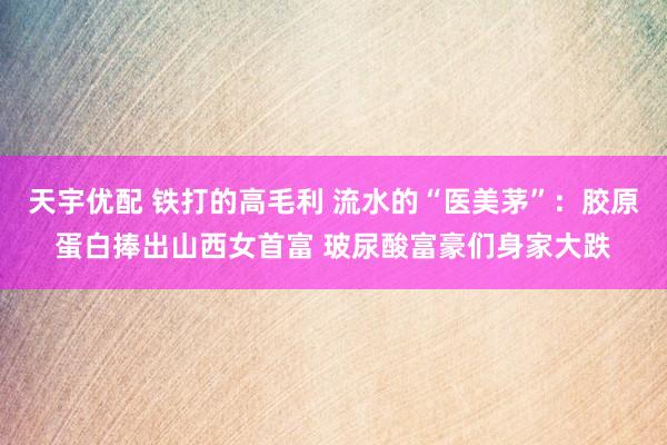 天宇优配 铁打的高毛利 流水的“医美茅”：胶原蛋白捧出山西女首富 玻尿酸富豪们身家大跌