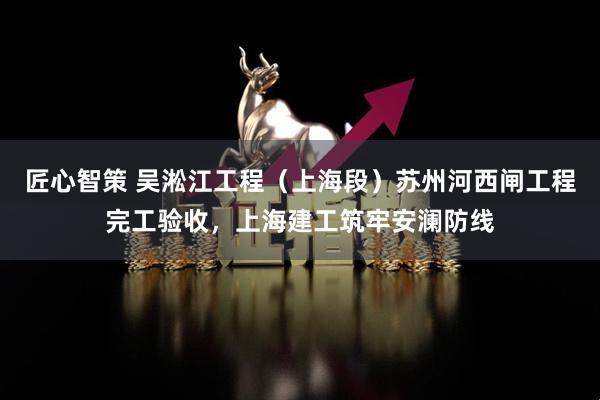 匠心智策 吴淞江工程（上海段）苏州河西闸工程完工验收，上海建工筑牢安澜防线